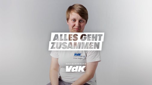Portraitfoto von Miriam Wagner und das Logo der Aktion Alles geht zusammen