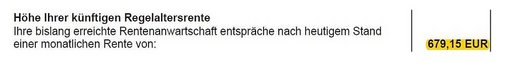 Schreiben der Rentenversicherung: bisher erworbener Anspruch