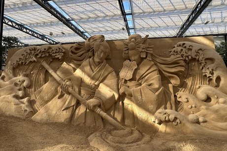 Eines der tollen Bilder in der Sandskulpturenausstellung Prora